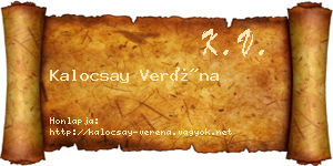 Kalocsay Veréna névjegykártya